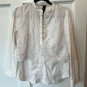 Chico’s Black label white blouse, size 0